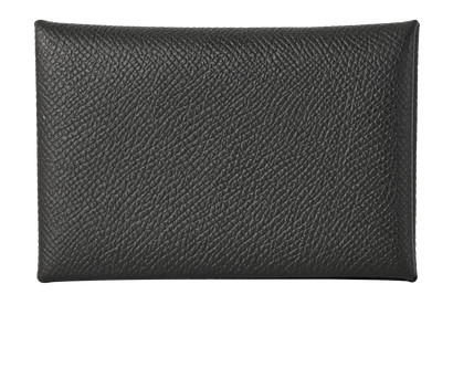 Hermes Calvi Card Holder, £220, Accessories, Black, Leather, Front view